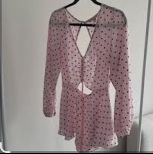 Victoria's Secret Pink and Black Polka Dot Blouse